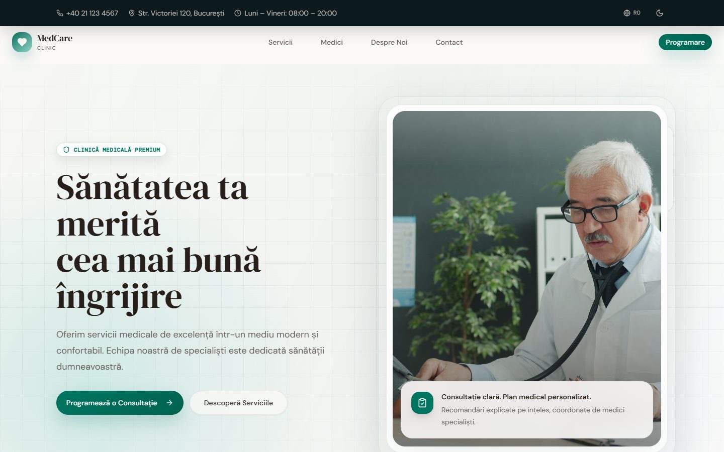 Screenshot website Clinic01
